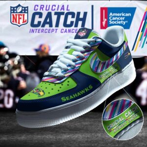 Seattle Seahawks NFL Crucial Catch Intercept Cancer AF1 Shoes WBC5059