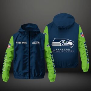 Seattle Seahawks NFL Personalized Windbreaker Outdoor Jacket WBJ3059