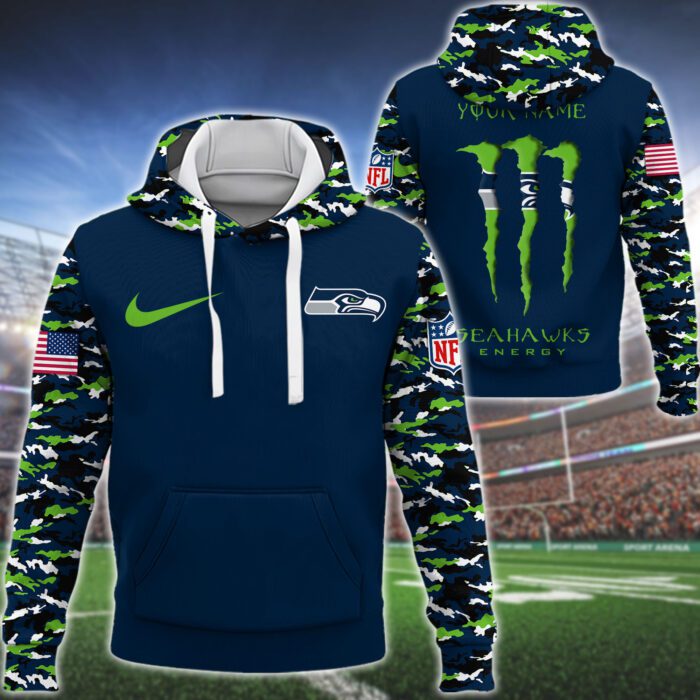 Seattle Seahawks NFL Swoosh Camo Pullover Hoodie GHW3064