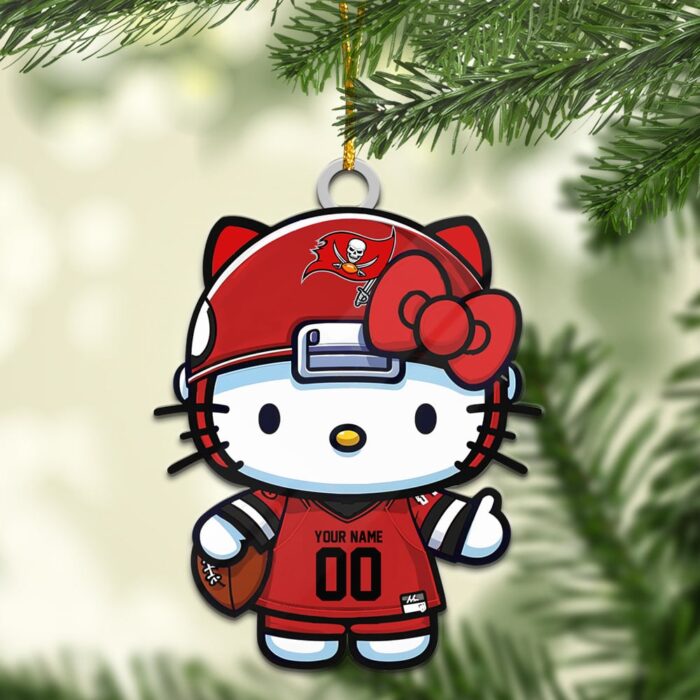 Tampa Bay Buccaneers Hello Kitty NFL Personalized Ornament For Fans WOM1171