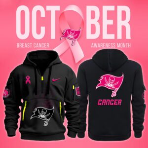 Tampa Bay Buccaneers NFL October Breast Cancer Awareness Month Quarter Zip Hoodie