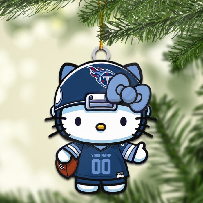 Tennessee Titans Hello Kitty NFL Personalized Ornament For Fans WOM1173