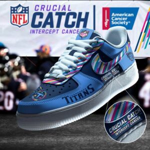 Tennessee Titans NFL Crucial Catch Intercept Cancer AF1 Shoes WBC5030