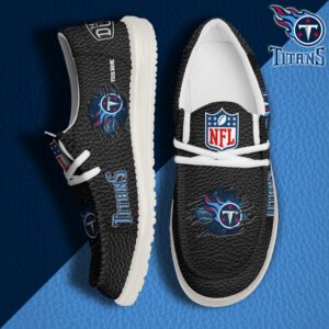 Tennessee Titans NFL Hey Dude Canvas Loafer Black Shoes Custom Name  WLF3065