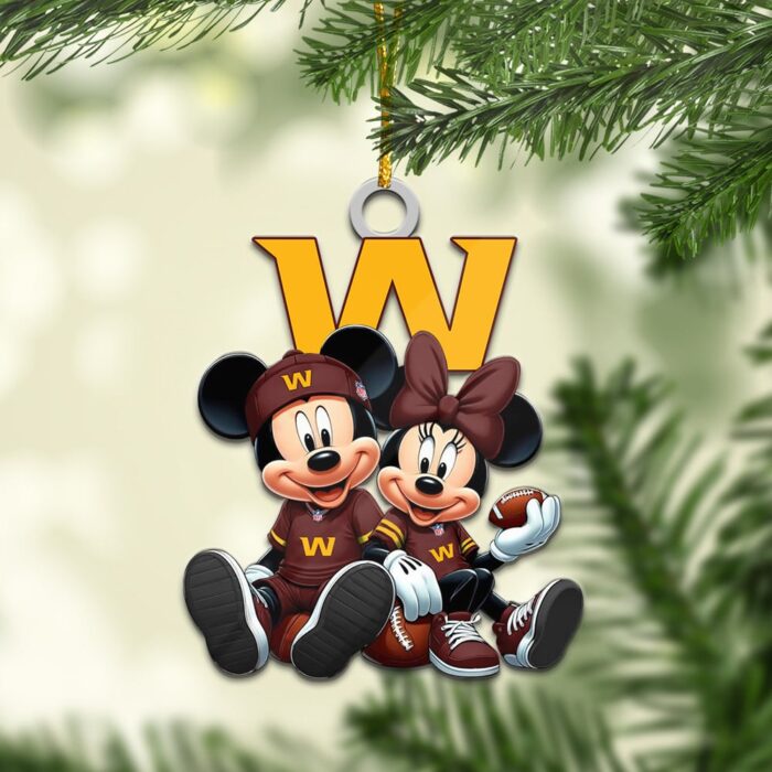 Washington Commanders Mickey & Minnie NFL Personalized Ornament For Fans WOM1141