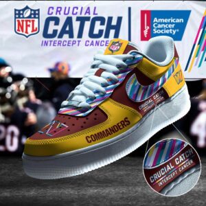 Washington Commanders NFL Crucial Catch Intercept Cancer AF1 Shoes WBC5031