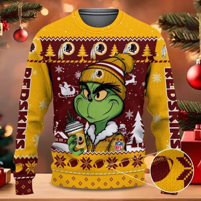 Washington Redskins NFL Grinch Stole Christmas Ugly Sweater WUC1062