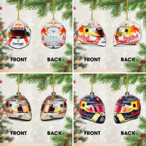 4PCS Red Bull Racing F1 Max Verstappen x MV1 Custom Shape 2-sided Acrylic Car Ornament GRB1046