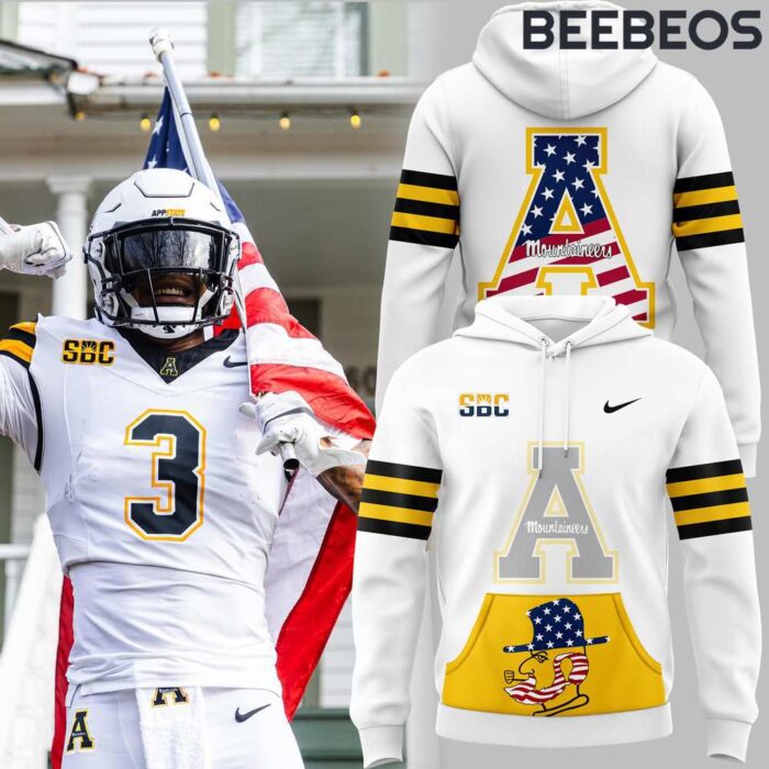 Appalachian State Mountaineers American White Unisex Hoodie HBB1050