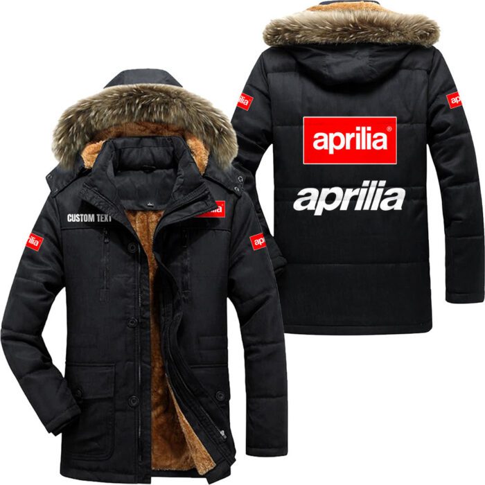 Aprilia Hooded Fleece Parka Jacket Fleece Coat Winter Customize Name PJF1259