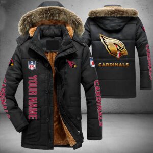 Arizona Cardinals NFL Personalized Golden Logo Parka Jacket Fleece Coat Winter