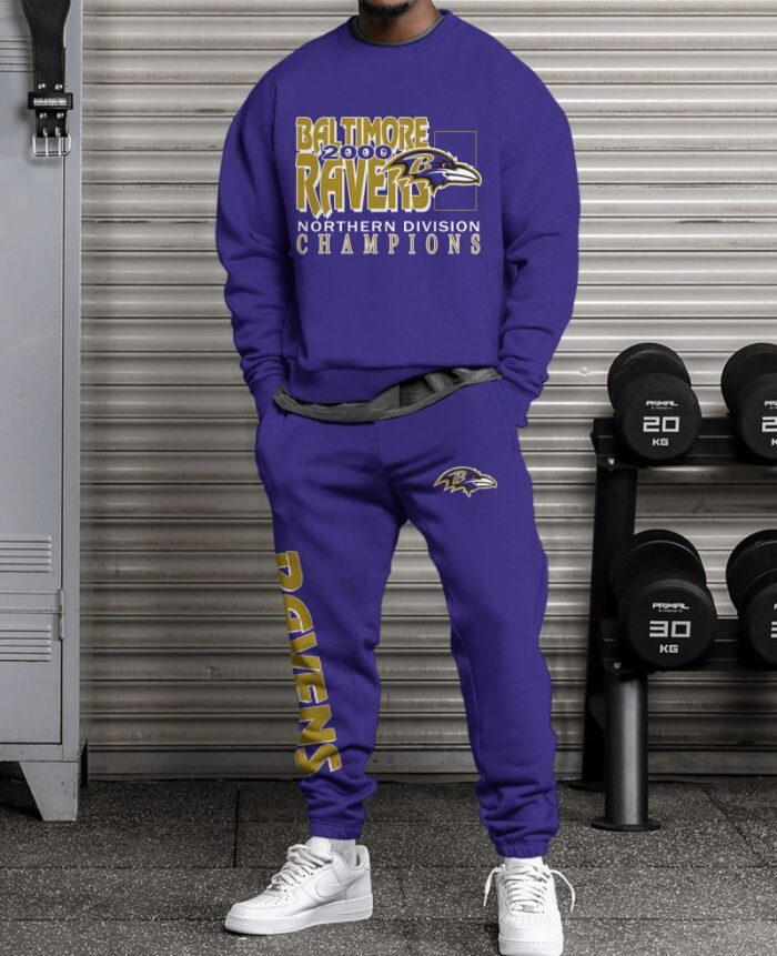 Baltimore Ravens Sweatsuit Combo 3D Sweatshirt and Sweatpants CSP1877