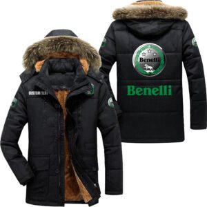 Benelli Hooded Fleece Parka Jacket Fleece Coat Winter Customize Name PJF1300