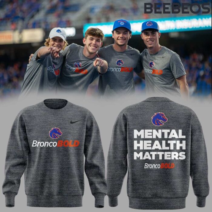 Boise State Broncos Mental Health Matters Grey Sweatshirt BBS1032