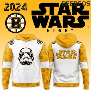 Boston Bruins x Star Wars Night White Unisex Hoodie HBB1137