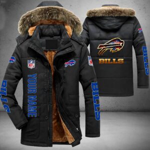 Buffalo Bills NFL Personalized Golden Logo Parka Jacket Fleece Coat Winter