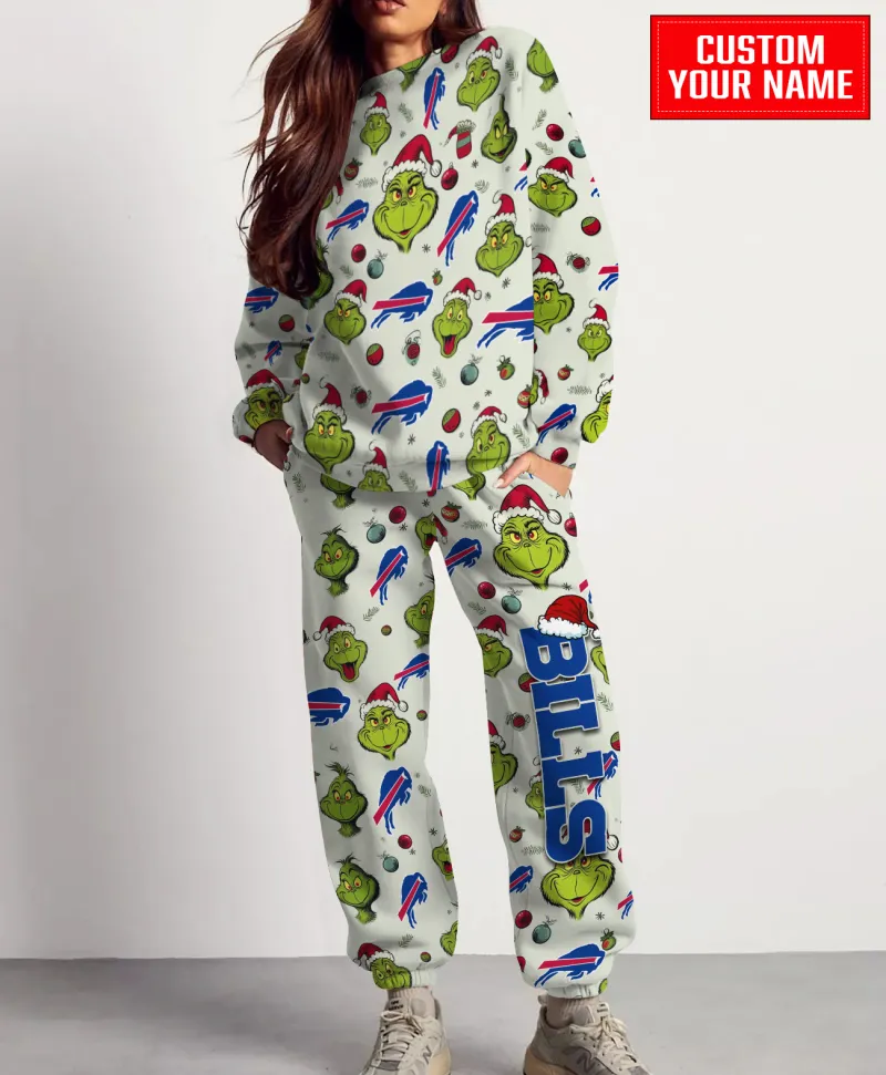 Buffalo Bills Personalized NFL Grinch Pattern Sweater And Sweatpants  CHS1100