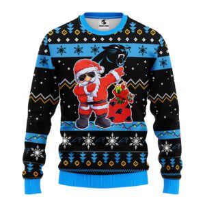 Carolina Panthers NFL Dabbing Santa Claus Ugly Christmas Sweater FUL1094