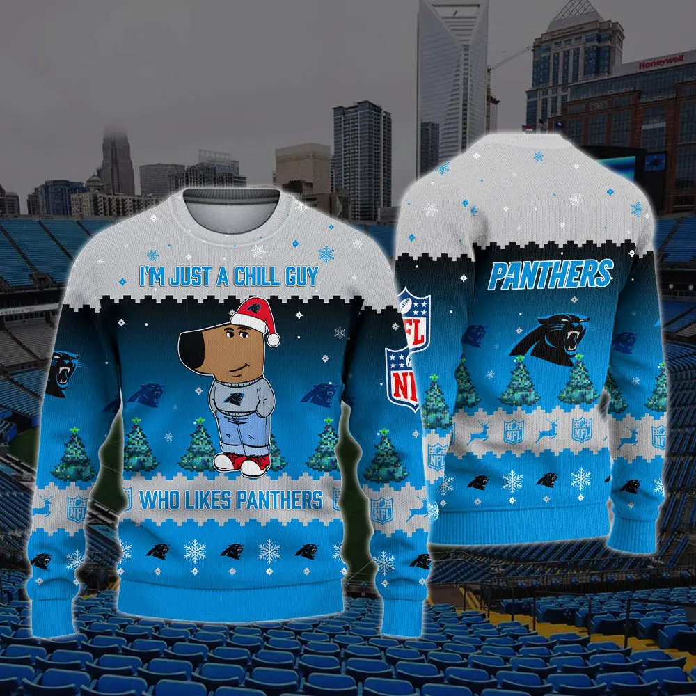 Carolina Panthers NFL I'm Just A Chill Guy Funny Ugly Sweater