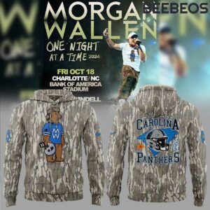 Carolina Panthers x Morgan Wallen One Night At A Time 2024 Camo Unisex Hoodie HBB1150