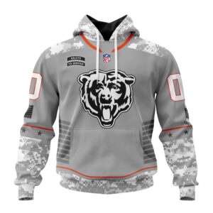 Chicago Bears NFL Specialized Design Camo 2024 Salute To Service Club Personalized Letters Number Unisex Hoodie WUH2008