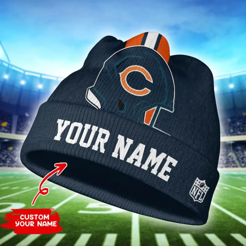 Chicago Bears Personalized Wool Beanie Hat WBH1019