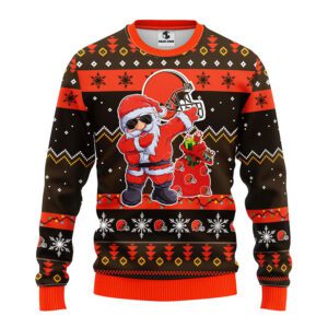 Cleveland Browns NFL Dabbing Santa Claus Ugly Christmas Sweater FUL1099