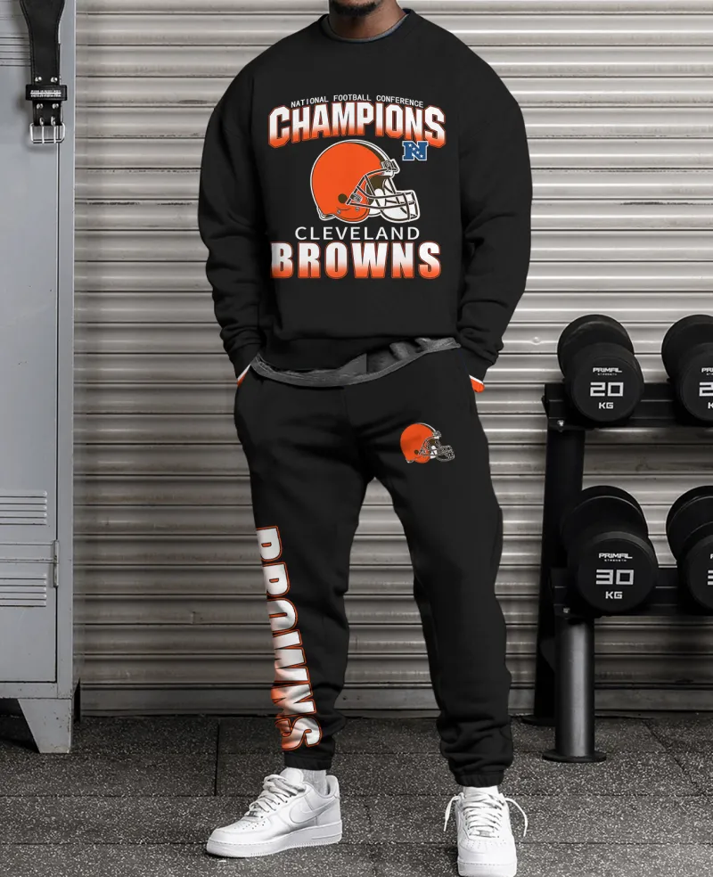 Cleveland Browns Sweatsuit Combo 3D Sweatshirt and Sweatpants CSP1831