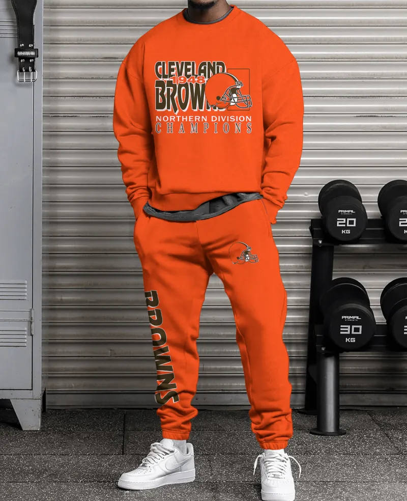 Cleveland Browns Sweatsuit Combo 3D Sweatshirt and Sweatpants CSP1836