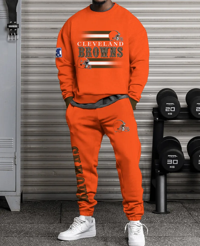 Cleveland Browns Sweatsuit Combo 3D Sweatshirt and Sweatpants CSP1845