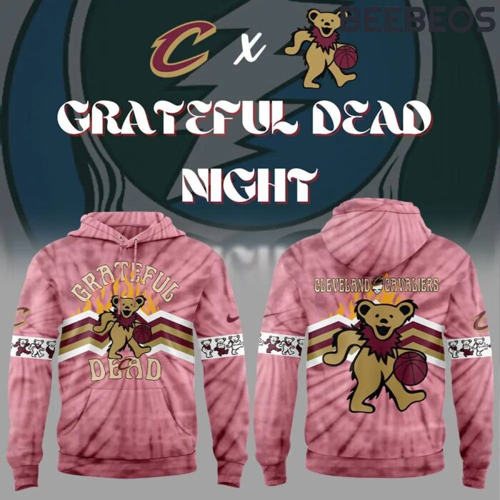 Cleveland Cavaliers x Grateful Dead Night Pink Unisex Hoodie WBH5048