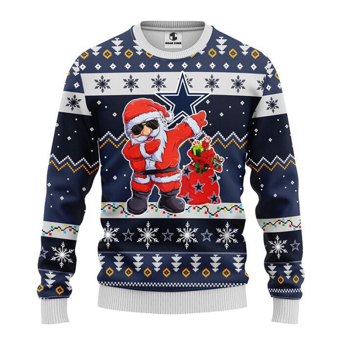 Dallas Cowboys NFL Dabbing Santa Claus Ugly Christmas Sweater FUL1096