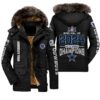 Dallas Cowboys NFL Super Bowl LVIII 2024 Champions Unisex Black Parka Jacket Fleece Coat Winter PJF1238