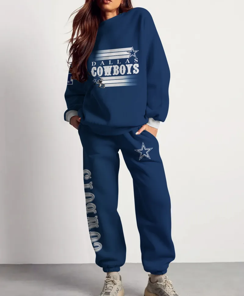 Dallas Cowboys Sweatsuit Combo 3D Sweatshirt and Sweatpants CSP1889