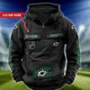 Dallas Stars NHL Hockey Vintage Quarter Zip Hoodie Retro Hoodie Custom Name WRH1007