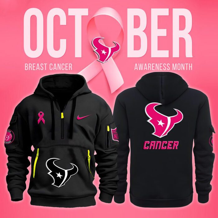 Denver Broncos NFL October Breast Cancer Awareness Month Quarter Zip Hoodie