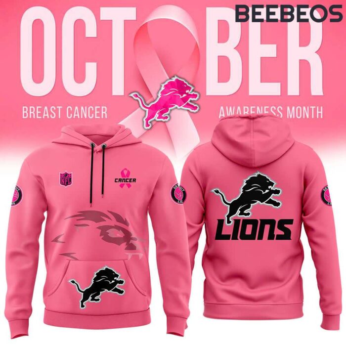 Detroit Lions 2024 "Breast Cancer Awareness" Pink Unisex Hoodie HBB1175