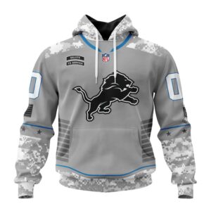 Detroit Lions NFL Specialized Design Camo 2024 Salute To Service Club Personalized Letters Number Unisex Hoodie WUH2009