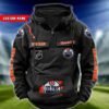 Edmonton Oilers NHL Hockey Vintage Quarter Zip Hoodie Retro Hoodie Custom Name WRH1010