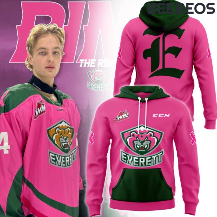 Everett Silvertips x Pink in the Rink Night 2024 Unisex Hoodie HBB1139