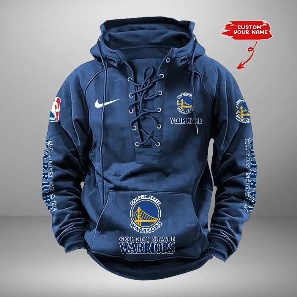 Golden State Warriors Personalized NBA Swoosh Lace Up Hoodie Vintage Retro Hoodie