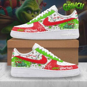 Grinchmas Air Force 1 Sneakers The Grinch Merry Christmas Gifts AF1 Limited Shoes LSM1001