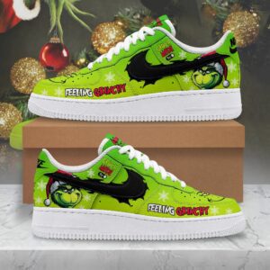 Grinchmas Air Force 1 Sneakers The Grinch Merry Christmas Gifts AF1 Limited Shoes LSM1004