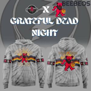 Houston Rockets x Grateful Dead Night Grey Unisex Hoodie WBH5049