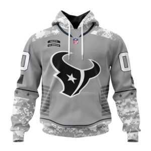 Houston Texans NFL Specialized Design Camo 2024 Salute To Service Club Personalized Letters Number Unisex Hoodie WUH2012