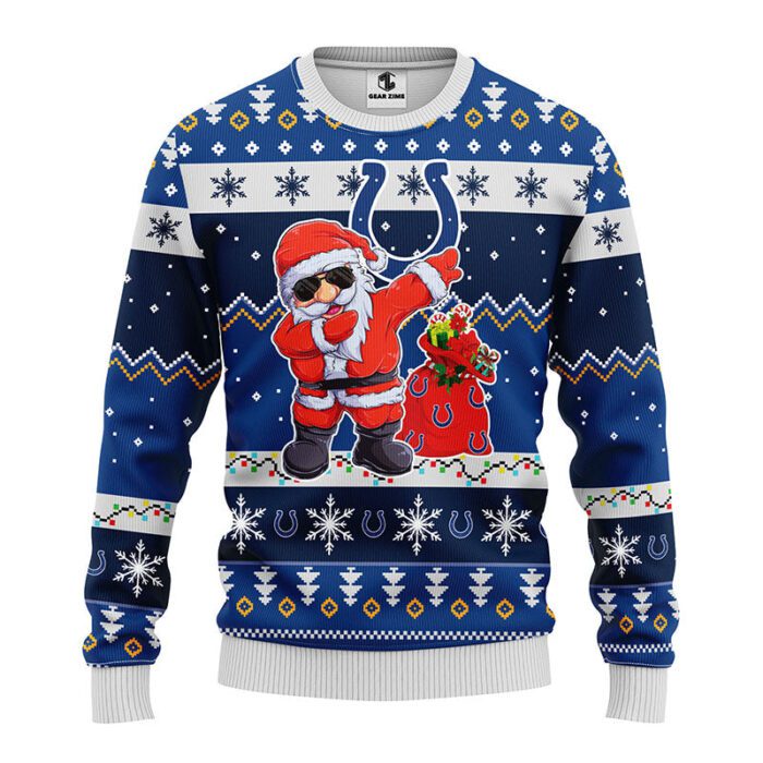 Indianapolis Colts NFL Dabbing Santa Claus Ugly Christmas Sweater FUL1102