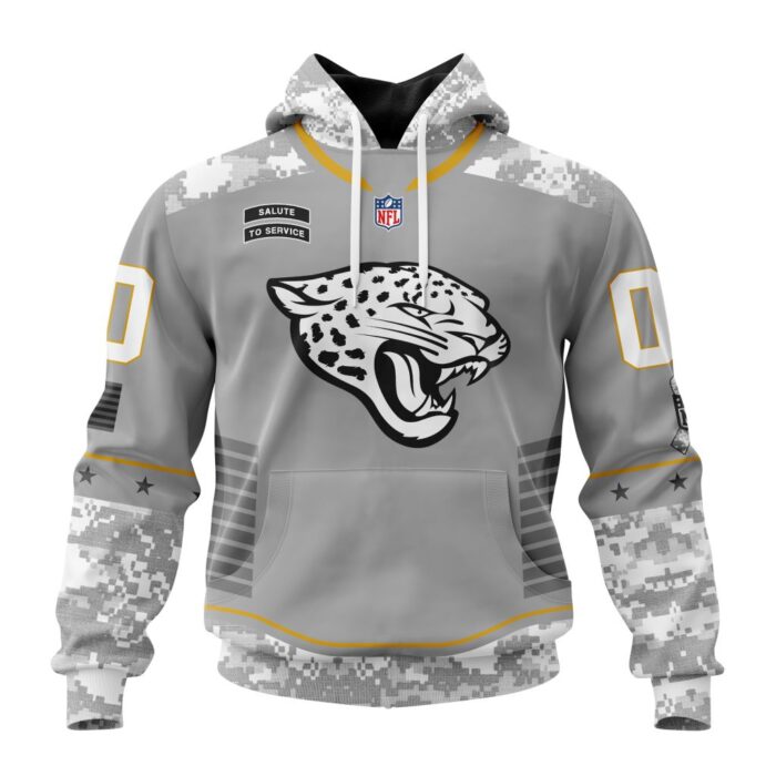 Jacksonville Jaguars NFL Specialized Design Camo 2024 Salute To Service Club Personalized Letters Number Unisex Hoodie WUH2015