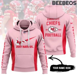 Kansas City Chiefs Just Hate Us Pink Unisex Hoodie HBB1178