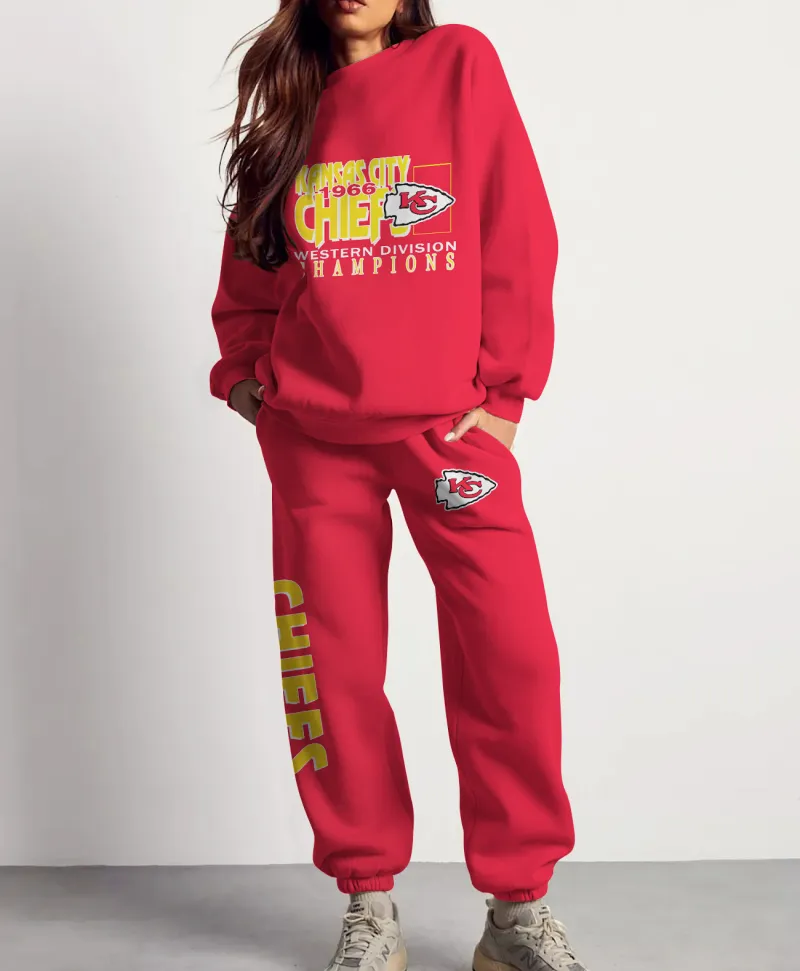 Kansas City Chiefs Sweatsuit Combo 3D Sweatshirt and Sweatpants CSP1797