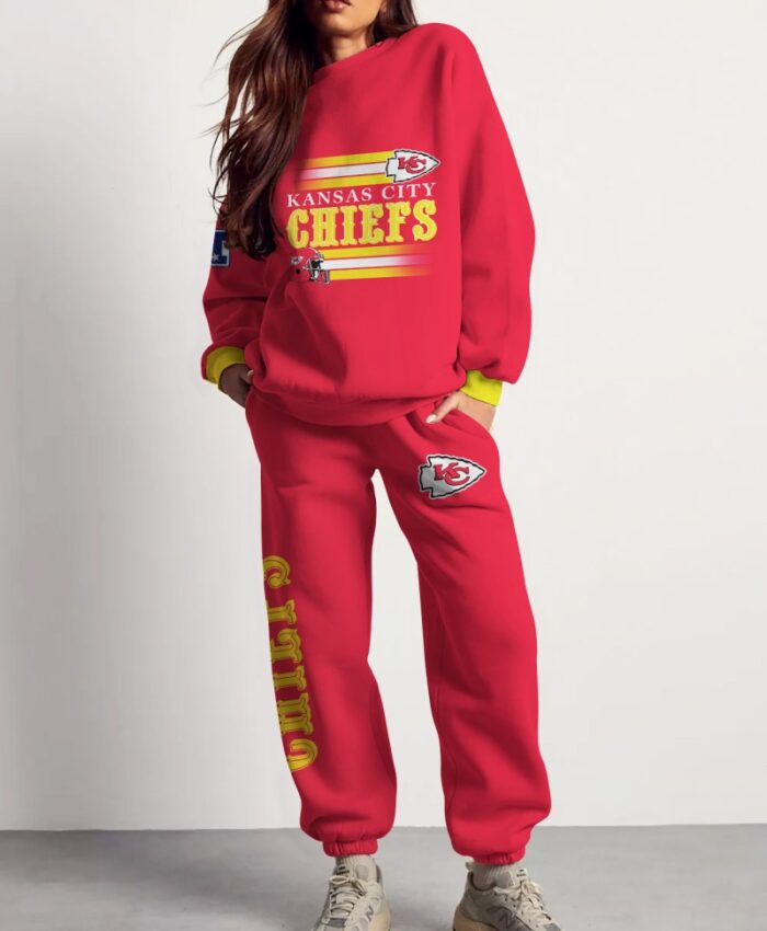 Kansas City Chiefs Sweatsuit Combo 3D Sweatshirt and Sweatpants CSP1799